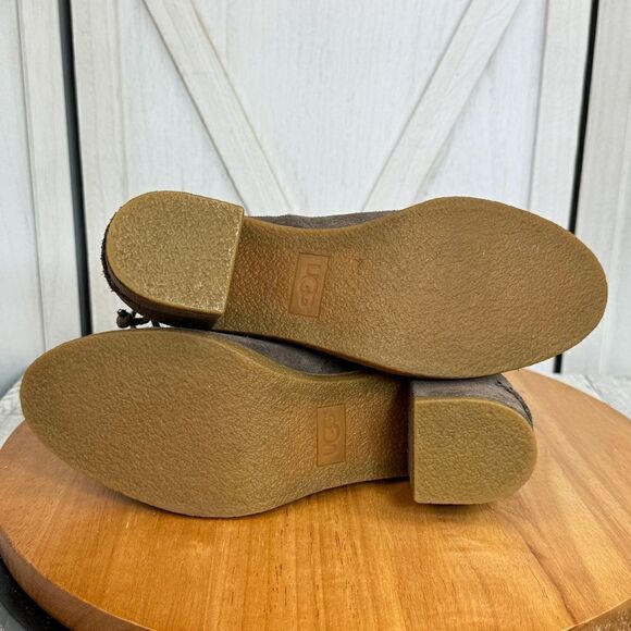 Ugg Corinne Suede Heeled Ankle Boot Taupe Brown Womens Size 7 1095793 - Picture 8 of 13